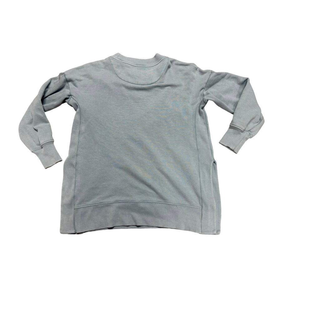 Aerie Women’s Medium Dusty Blue Crewneck‎ Sweatshirt Ribbed Panel